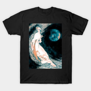 Woman and the Teal Moon T-Shirt